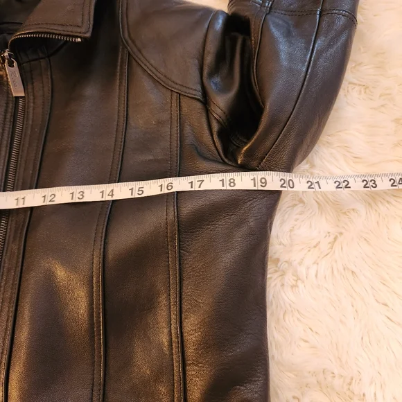 Reed Lambskin Leather Women's Black Zip Up Jacket Size Medium - Picture 8 of 14